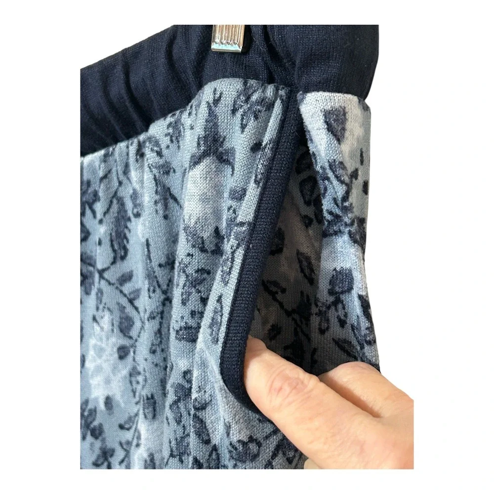 Lucky Brand Women's Floral Pajamas Sleepwear XL Blue Stretch Pockets Soft Cozy